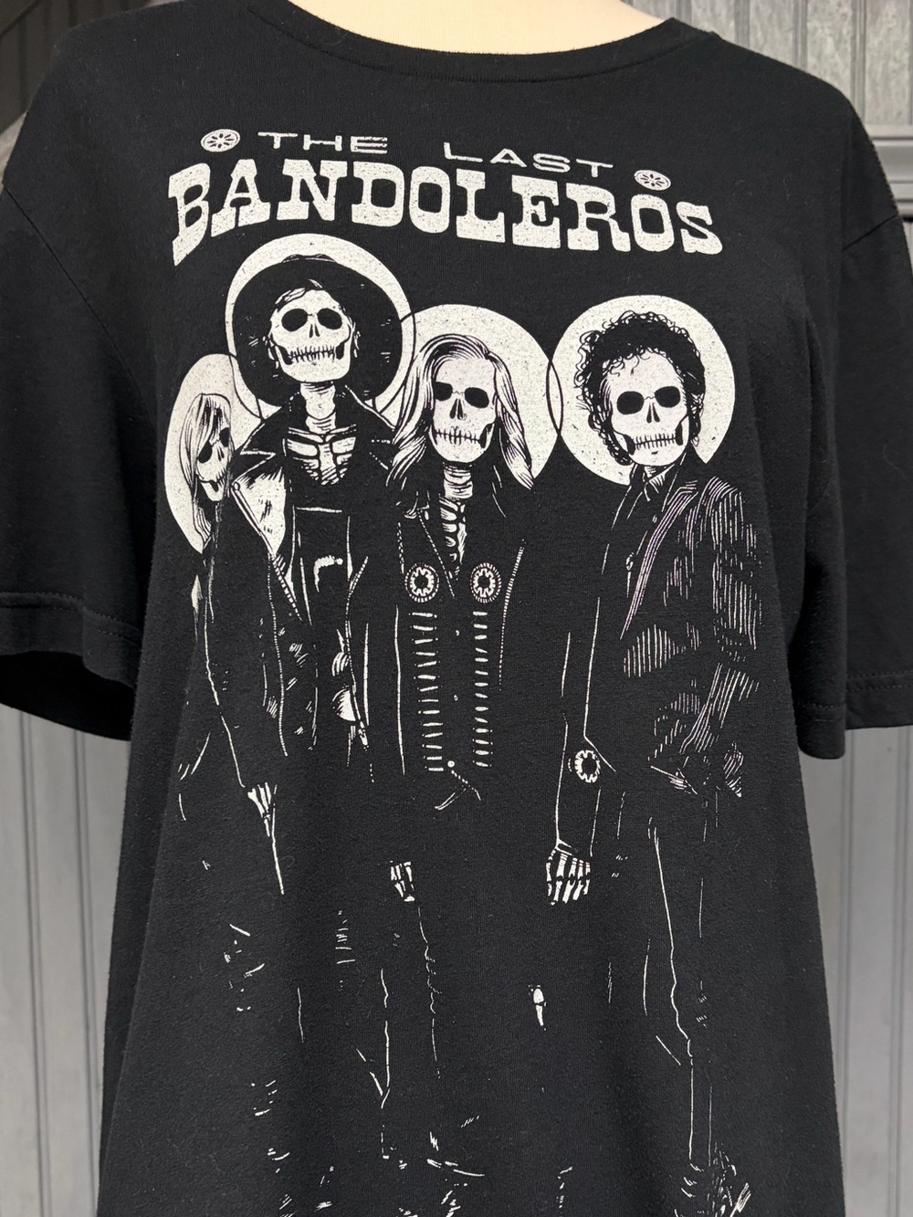 The Last Bandoleros Skeleton Band Graphic T-Shirt Black Size Medium - Picture 7 of 10